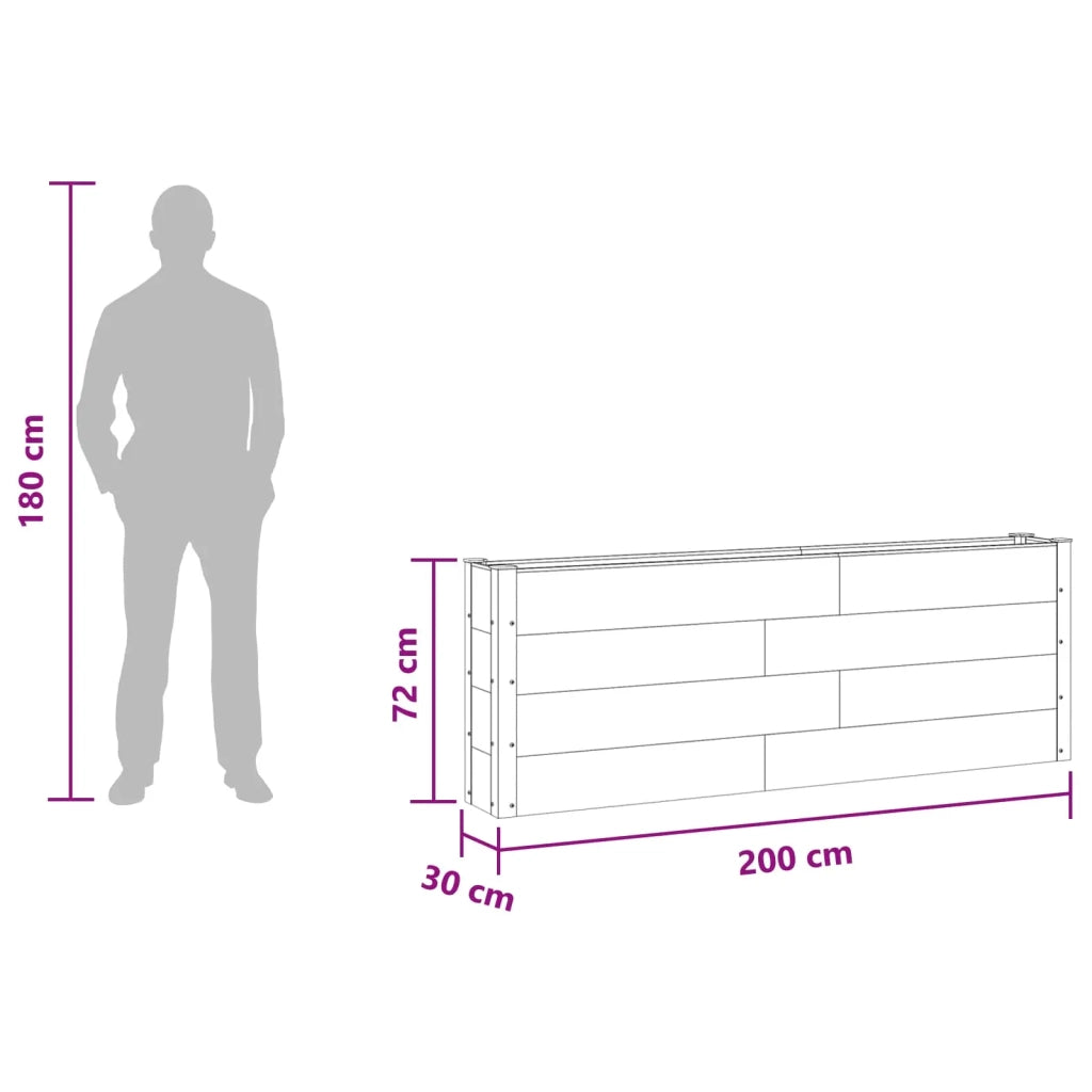 Letto rialzato da giardino Marrone 200 x 30 x 72 cm 42039031