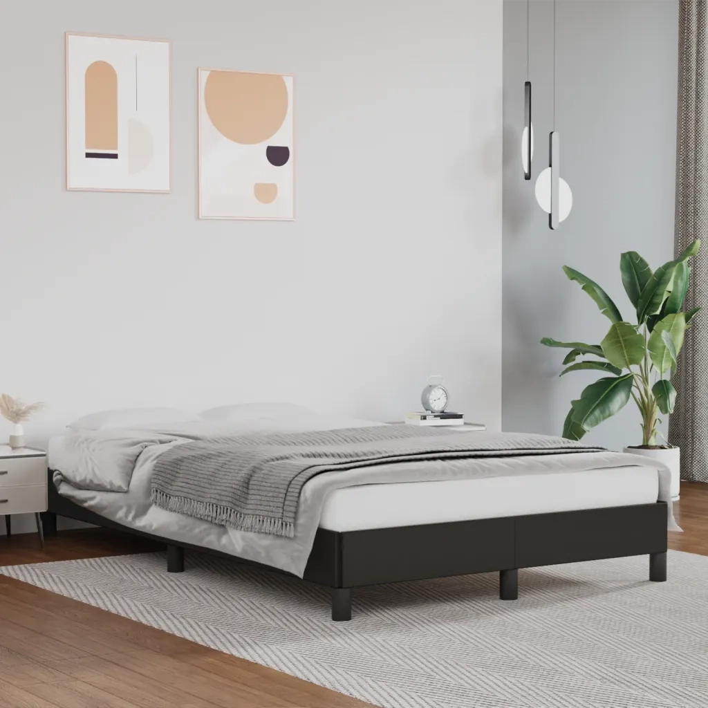 Giroletto senza Materasso-Struttura Letto Nero 120x190 cm Similpelle 563567