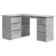 Scrivania tavolo postazione di lavoro mobile per computer scrivania angolare 145 x 100 x 76 cm legno ingegnerizzato grigio 02_0023687