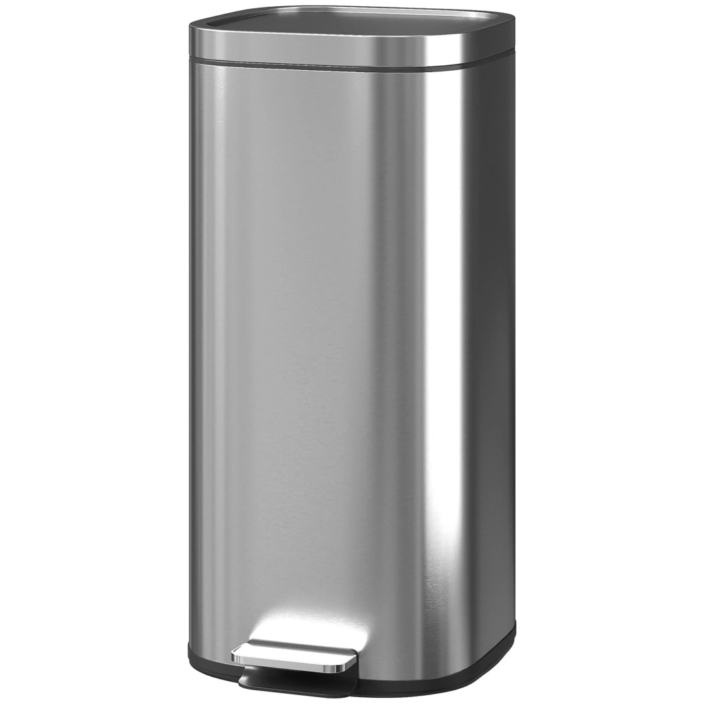 Pattumiera a pedale 30L ¨C zephmum ¨C Argento 29x36x59.5cm
