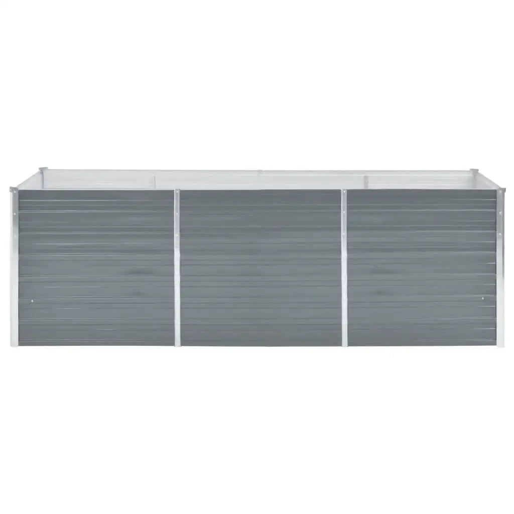 Letto Rialzato da Giardino Acciaio Zincato 240x80x77 cm Grigio 44840