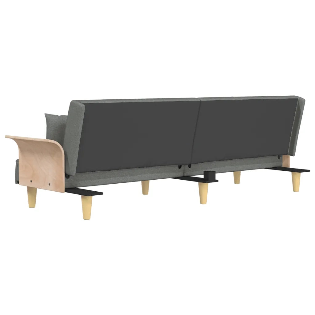 Divano Letto con Braccioli Grigio Scuro in Tessuto 351888