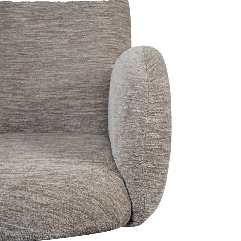 SEDIA Girevole da pranzo Set da 2 pezzi con braccioli Chenille Nero/Taupe