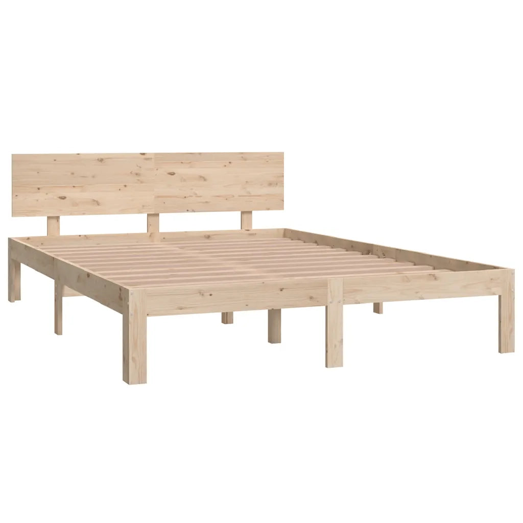 Letto matrimoniale | Letto per adulti | Giroletto in Legno Massello di Pino 140x200 cm