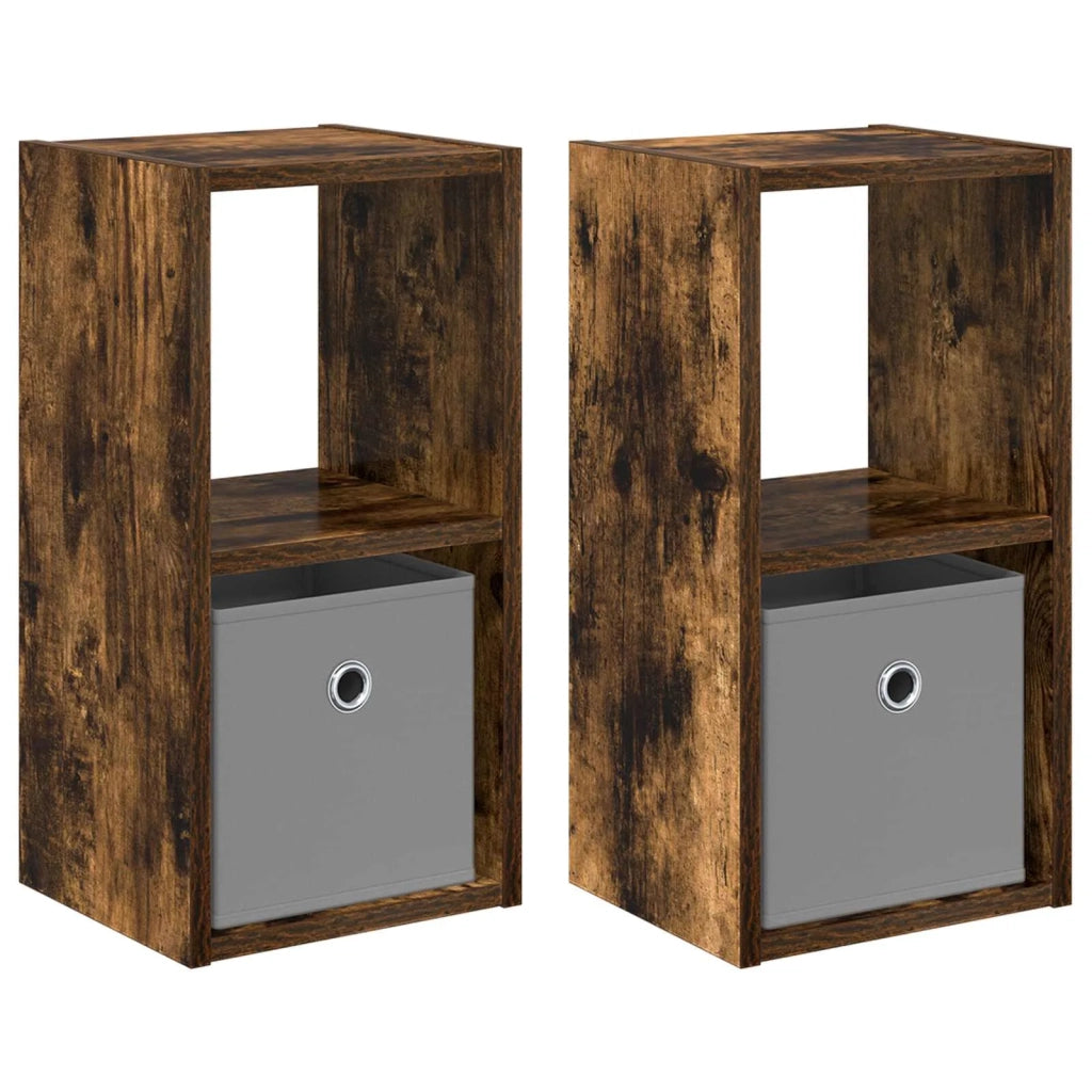 Set di 2 Comodini | Armadio da Notte | Mobiletto da notte con cassetto Rovere fum¨¦ 25,5 x 22 x 49,5 cm