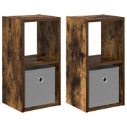Set di 2 Comodini | Armadio da Notte | Mobiletto da notte con cassetto Rovere fum¨¦ 25,5 x 22 x 49,5 cm