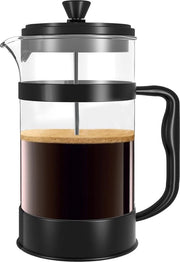 Macchina per caffè con filtro in acciaio inossidabile, sistema di pressione francese, 8 tazze (1 litro/1000 ml), nero