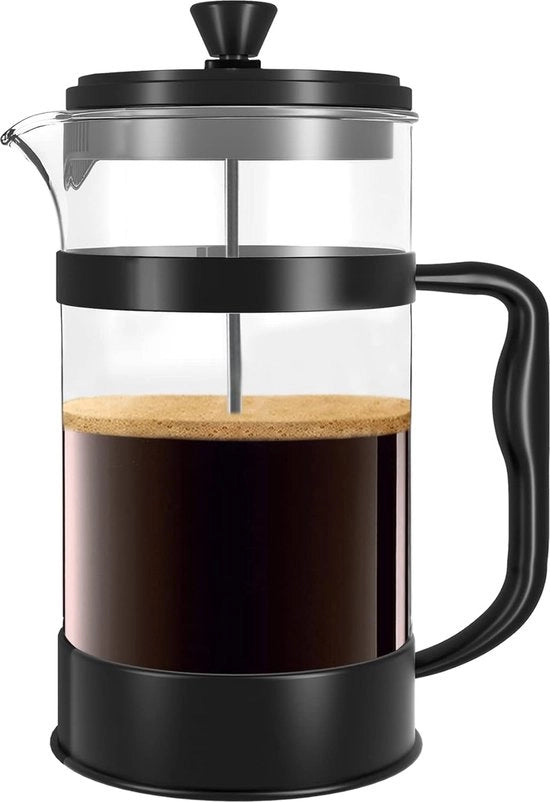 Macchina per caffè con filtro in acciaio inossidabile, sistema di pressione francese, 8 tazze (1 litro/1000 ml), nero