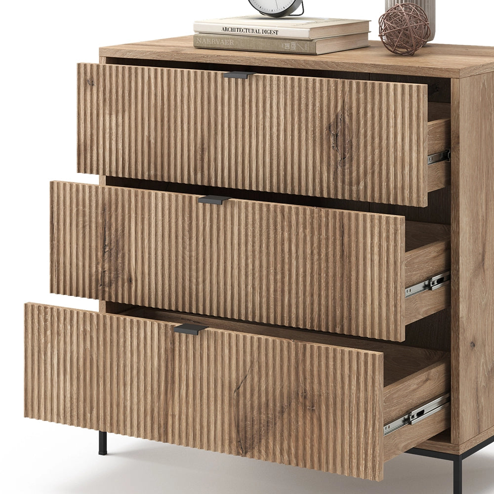Vicco Cassettiera Quercia vichinga 42 x 81.2 cm con 3 cassetti