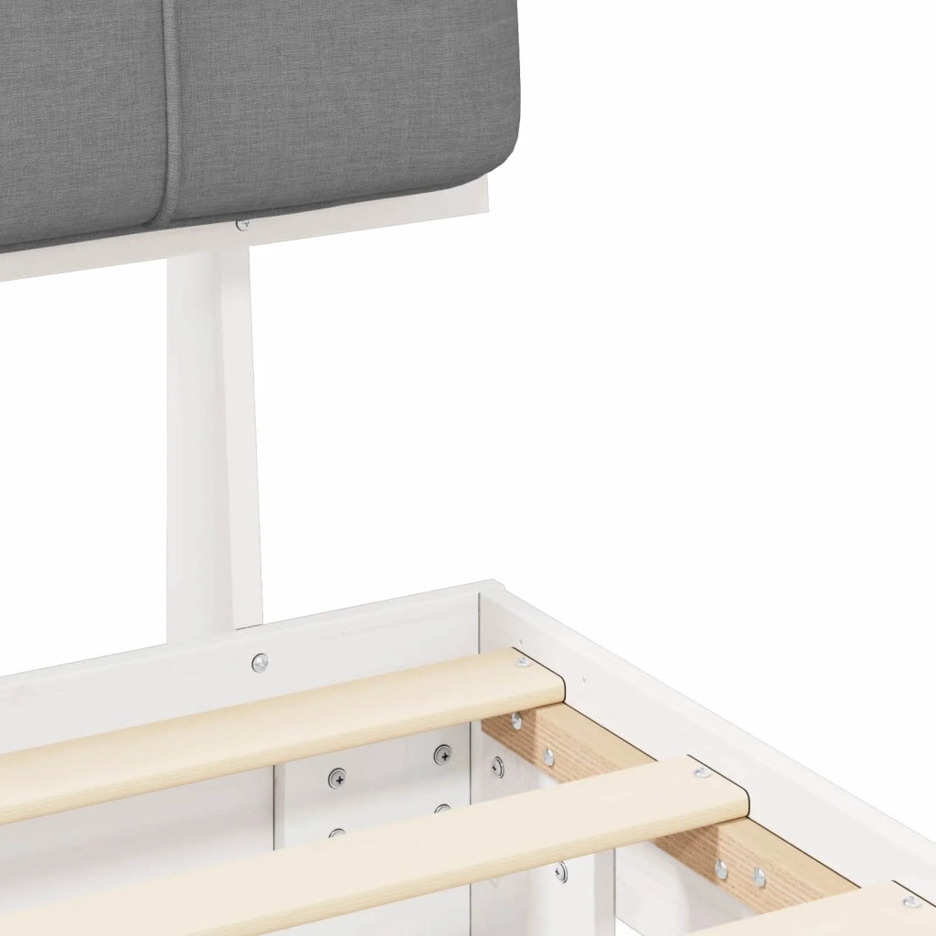 Letto con Testiera Rivestita Grigio chiaro 140 x 190 cm