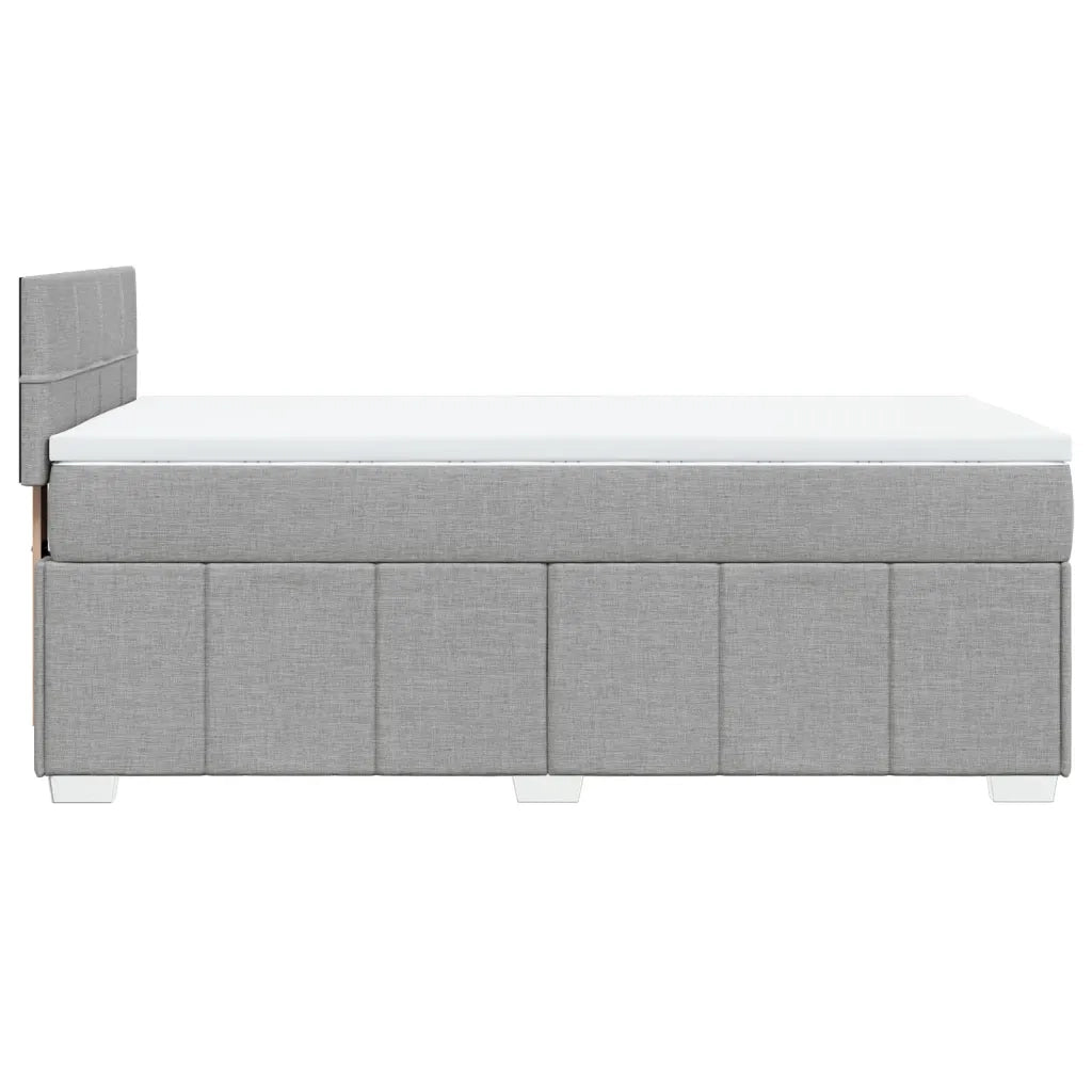 Giroletto a Molle con Materasso Grigio Chiaro 80x200 cm Tessuto