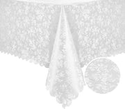 Tela da tavola per esterno resistente all'acqua e al tempo, 350GSM, 240 x 140 cm, con bordo ondulato, venduto per metro, materiale reattivo, facile da pulire, decorazione per feste, capodanno, esterno, tavola da pranzo, occasioni speciali