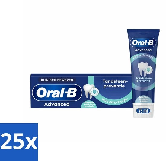 25 x Pasta per la cura dei denti professionale - Controllo della placca dentale - Cristalli di pulizia - 75 ml