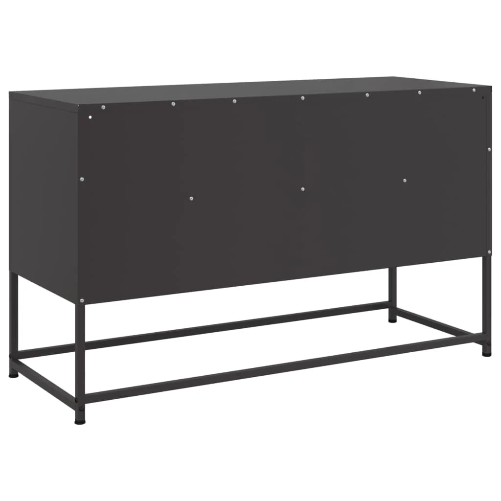 Mobile TV multimediale scaffale TV credenza mobile TV sala da pranzo soggiorno camera da letto 100,5 x 39 x 60,5 cm acciaio nero 02_0025552