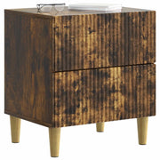 Comodino | Armadio da Notte | Mobiletto da notte con cassetto Rovere Fumo 62 x 34,5 x 47,5 cm