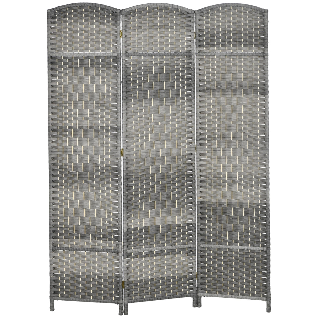 Paravento 3 Ante in Legno Pieghevole ¨C zephmum ¨C 135x180 cm Grigio