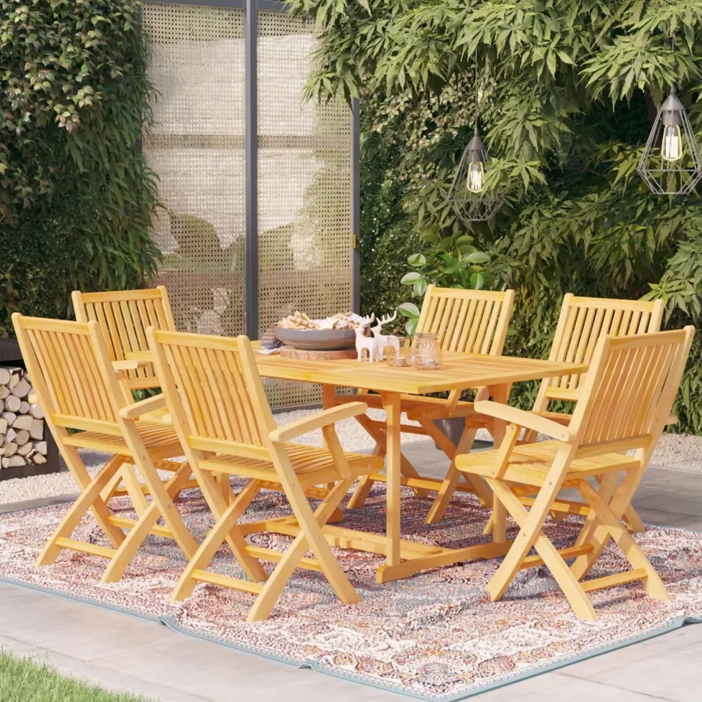 Set da Pranzo da Giardino 7 pz in Legno Massello di Teak cod mxl 74854