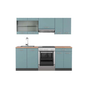 Vicco Cucina componibile Blu-grigio/antracite 200 cm , PL Rovere