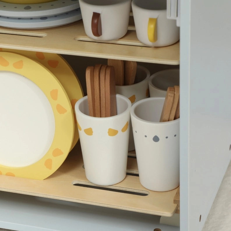 Cucina con lavello per bambini 36x26x52 cm in legno blu –