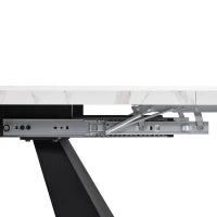 Tavolo da pranzo allungabile, per soggiorno e studio, 159x74x77 cm, Bianco e Nero