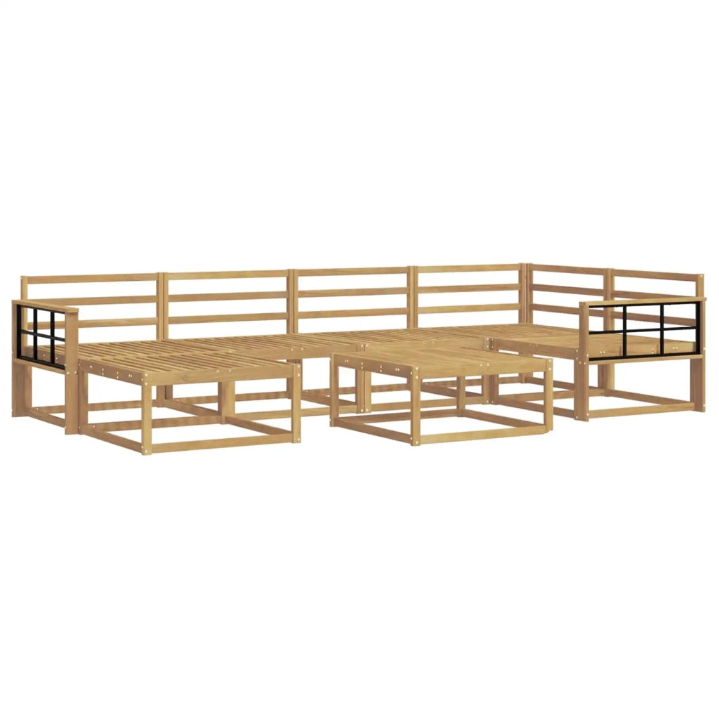 Set di divani da esterno 7 pcs Bianco Legno di Acacia Massello 3386733