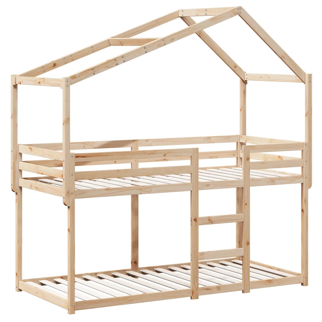 Letto a Castello senza Materasso 90x200cm Massello Pino 3282039