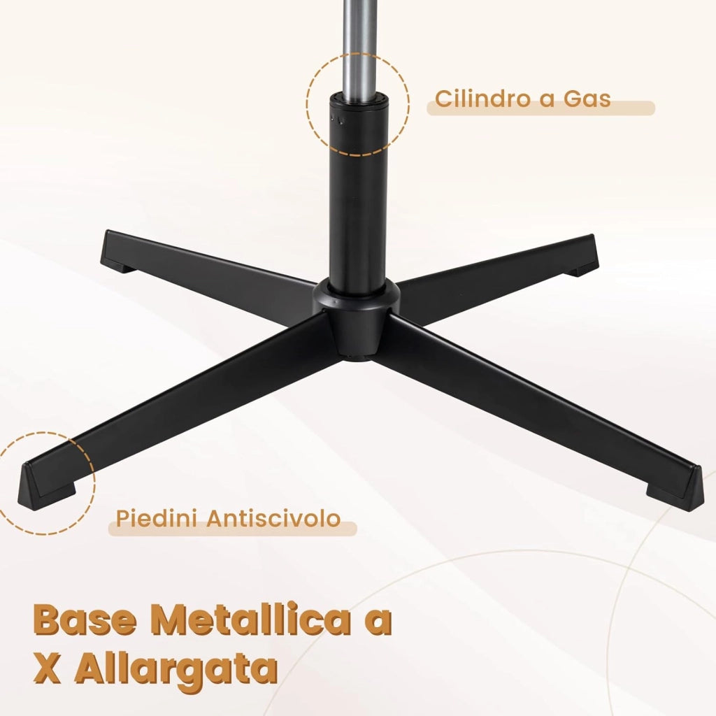 Sedia da Ufficio senza Braccioli, Sedia da Scrivania a Gambe Incrociate con Altezza Regolabile, Rotazione a 360°, Tessuto Morbido, Ampia Seduta Imbottita, Portata 160 kg (Bianco)