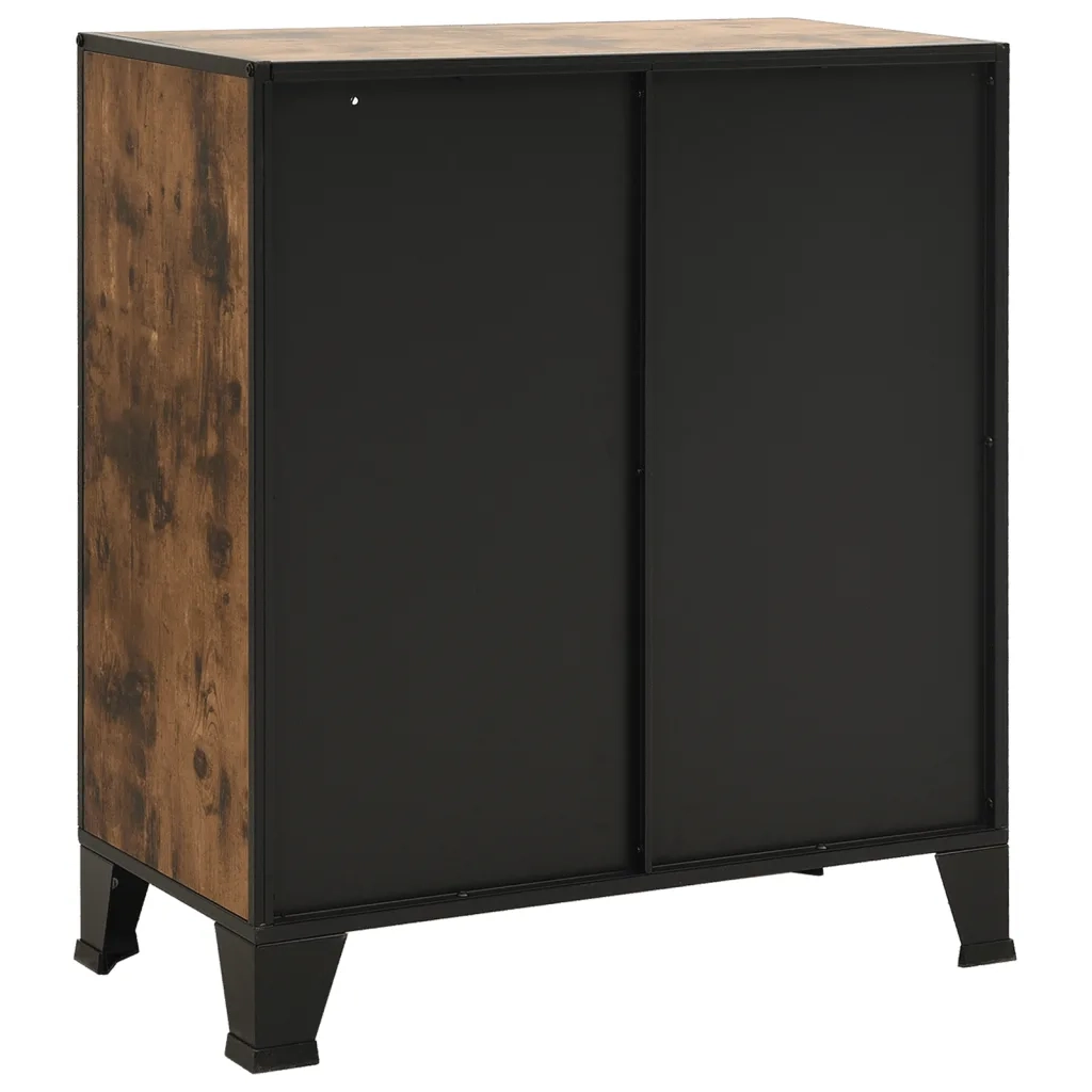 Armadietti 2 pz Marrone Rustico 72x36x82 cm Metallo e MDF 3095969