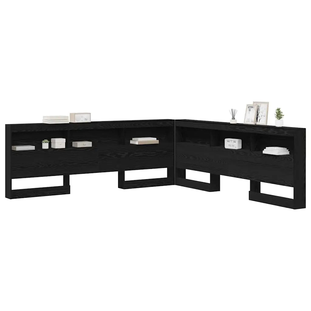 vidaXL Testata contenitore Rovere nero 200 cm Legno multistrato