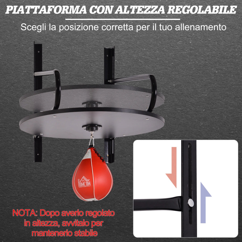Set Boxe Pera Veloce con Piattaforma ¨C zephmum ¨C Nero, Acciaio, 60x73x80 cm