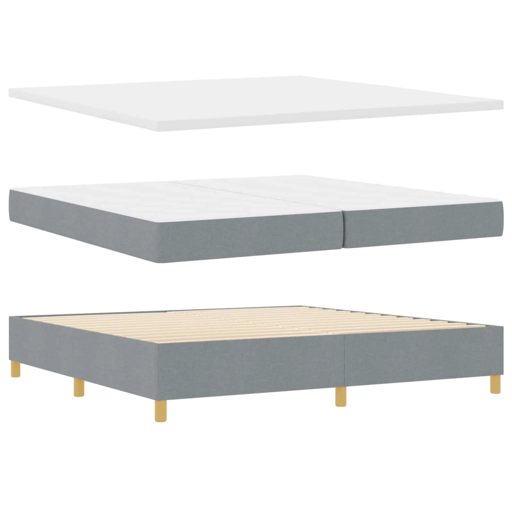 Letto a molle con materasso Grigio chiaro 200 x 200 cm Tessuto 3340837