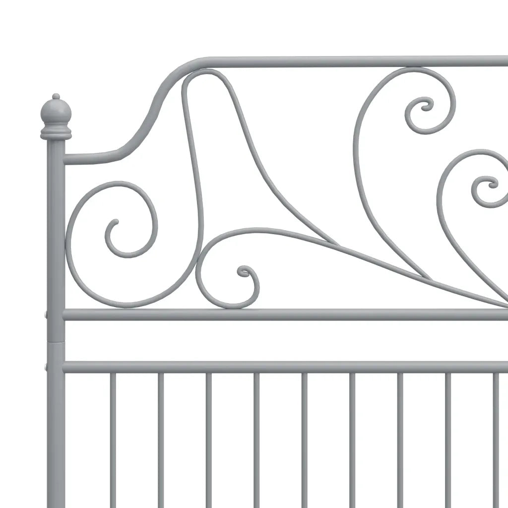 Letto matrimoniale | Letto per adulti | Giroletto Grigio in Metallo 160x200 cm