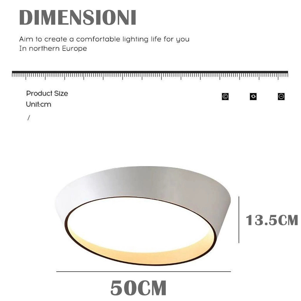 Plafoniera a led lampada rotonda da soffitto stile moderna luce 3680 lm potenza da 46w a luce calda 3000K