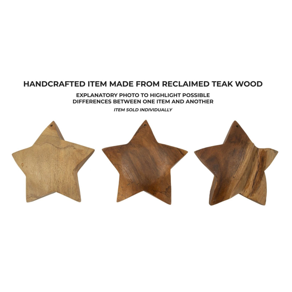 Scultura Star 1, Marrone, Legno, 19x5x19 cm