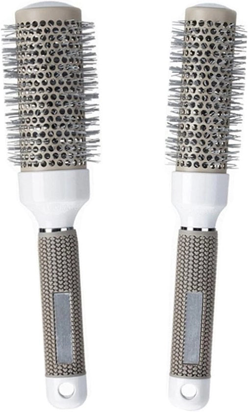 Set di Spazzole a Sfera per Capelli 2 Pezzi Spazzole Ceramiche per Asciugare, Stilare, Creare Boboli, Lisciare, Aumentare Volume e Luce