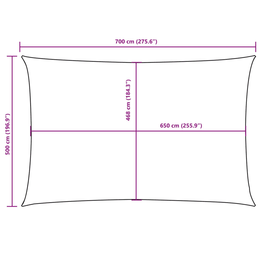 Parasole a Vela Tessuto Oxford Rettangolare 5x7m Talpa 135440