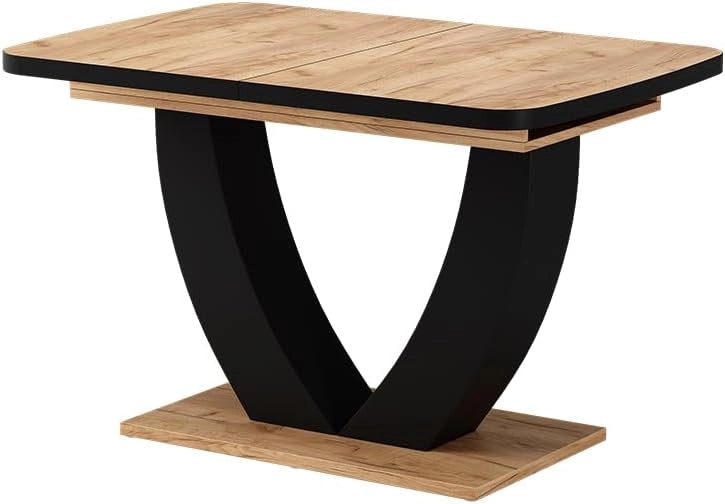tavolo da pranzo allungabile Fenaro, Nero/quercia, 120 x 80 cm Estensibile, con funzione di estensione per un adattamento flessibile delle dimensioni del tavolo