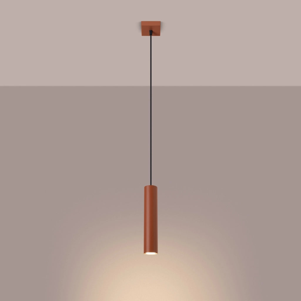 Lampada a sospensione MODENO ocra rossa tubo 30cm GU10