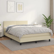 Giroletto a Molle con Materasso Crema 140x200 cm in Similpelle 3141007