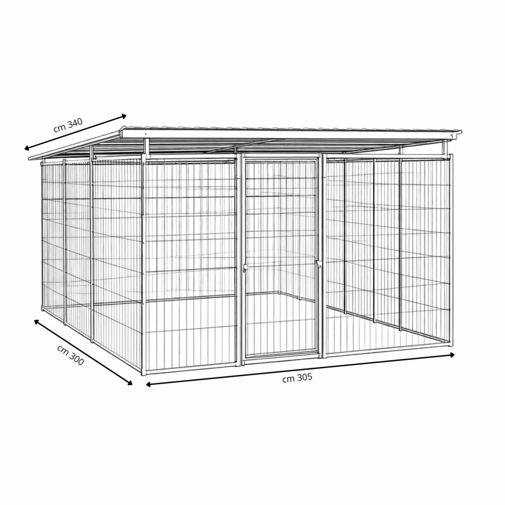Recinzione da esterno con copertura zincatura a caldo da 300x300x altezza 180 cm