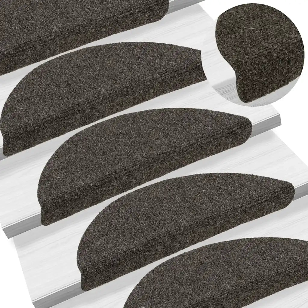 Tappetini per scale autoadesivi 5 pz | Gradini per Scale 56x17x3 cm antracite semicircolari