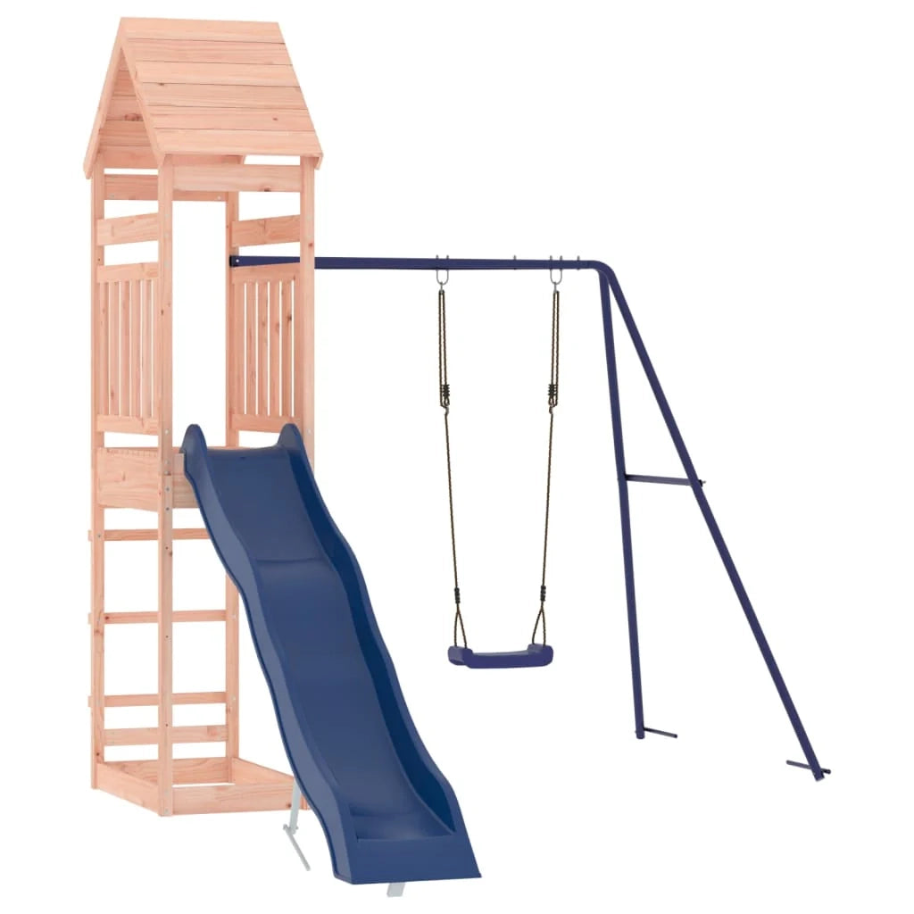 Area giochi all'aperto con altalene scivolo e robuste strutture per arrampicarsi  giochi da giardino 245 x 373 x 264 cm legno massello di abete Douglas 02_0004683
