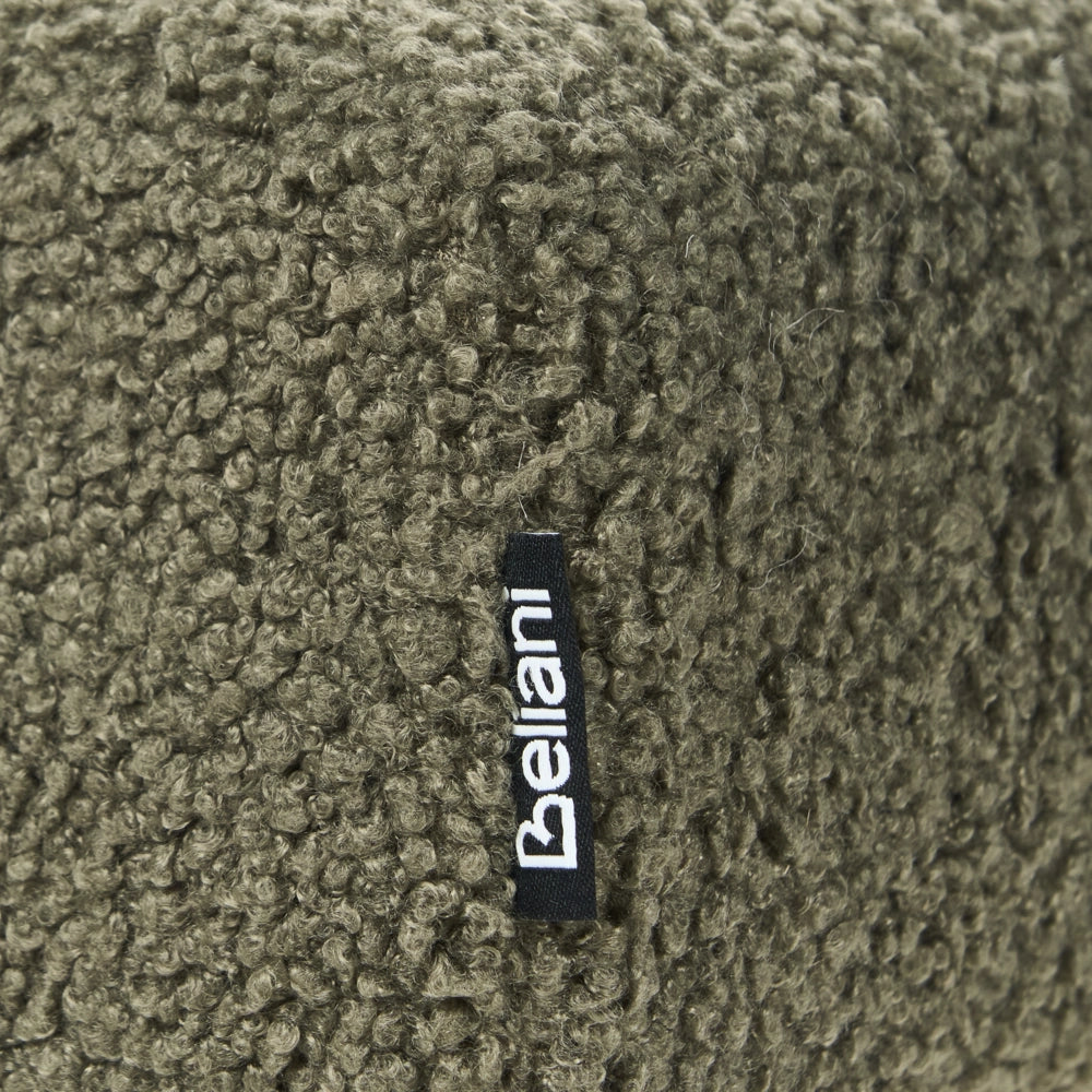 Panca Boucle Verde e marrone chiaro con gambe in legno imbottite Panca per corridoio e panca da letto