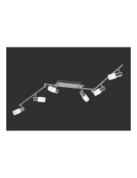 Faretto Clapton 6 Spot Led Cromo E Vetro Bianco L150 cm Trio Lighting