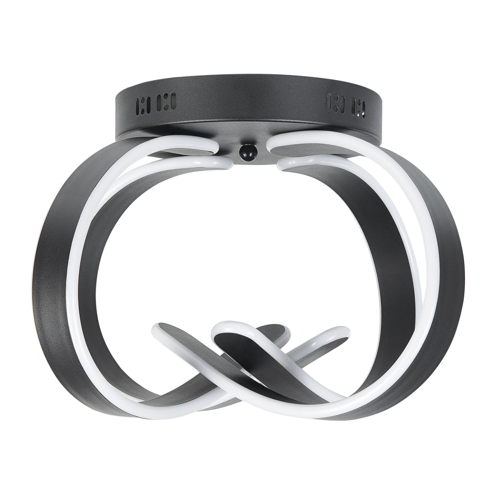 Plafoniera Moderna Illuminazione Integrata Luci LED Forma Spirale Metallo Nero