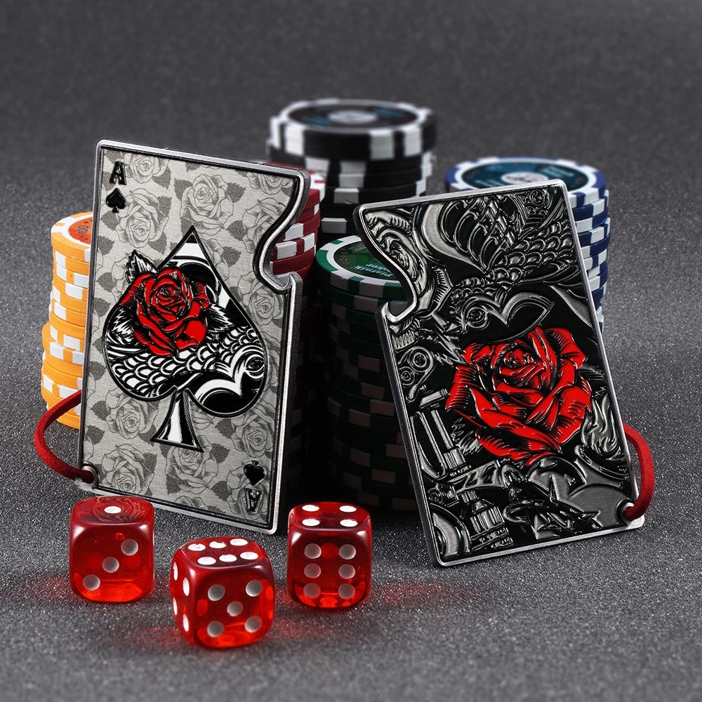 Apribottiglie KADAX, bottiglia di birra in metallo, asso di picche, carta regalo da poker