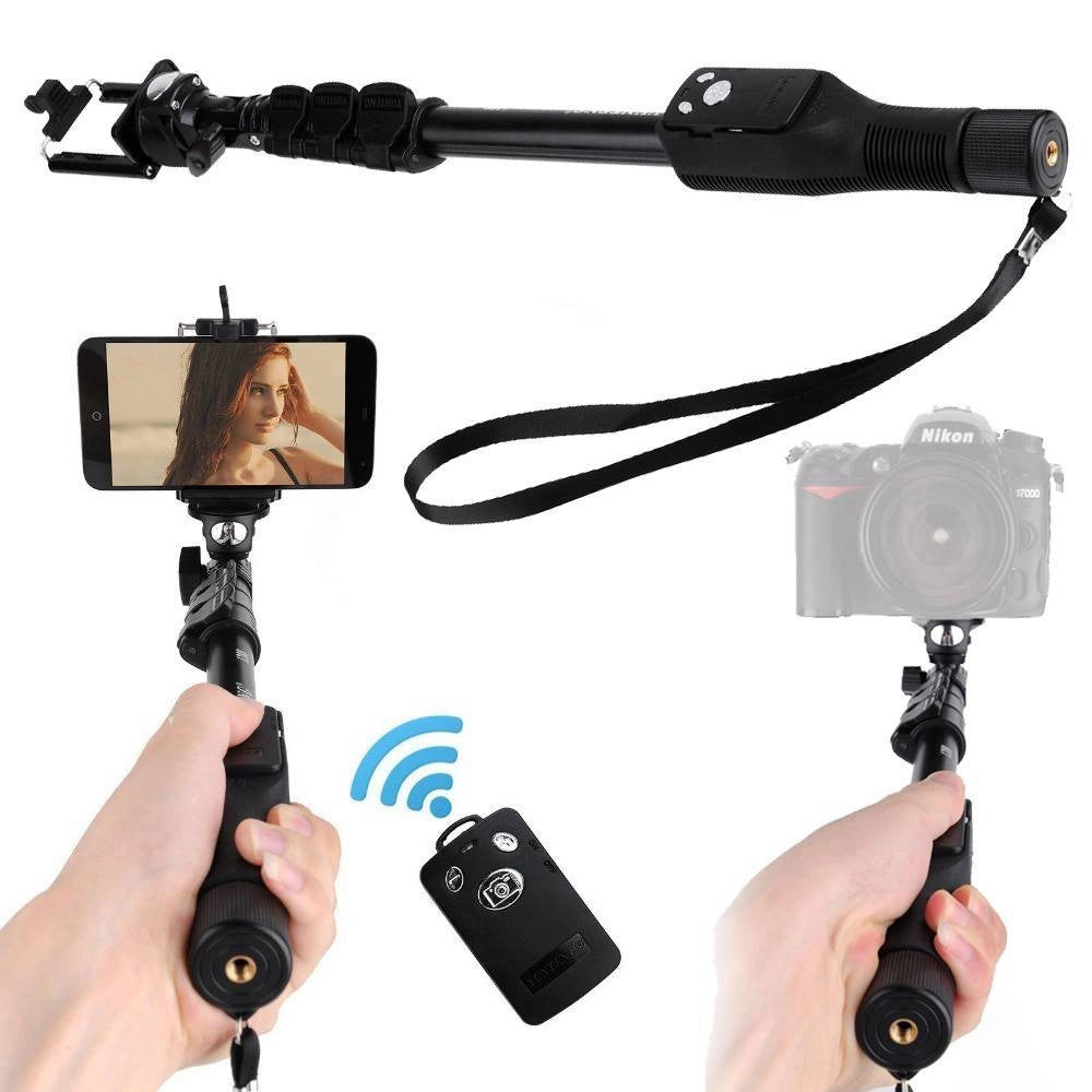 Trade Shop - Asta Per Selfie Bastone Regolabile Telescopico Estensibile Bluetooth Smartphone -