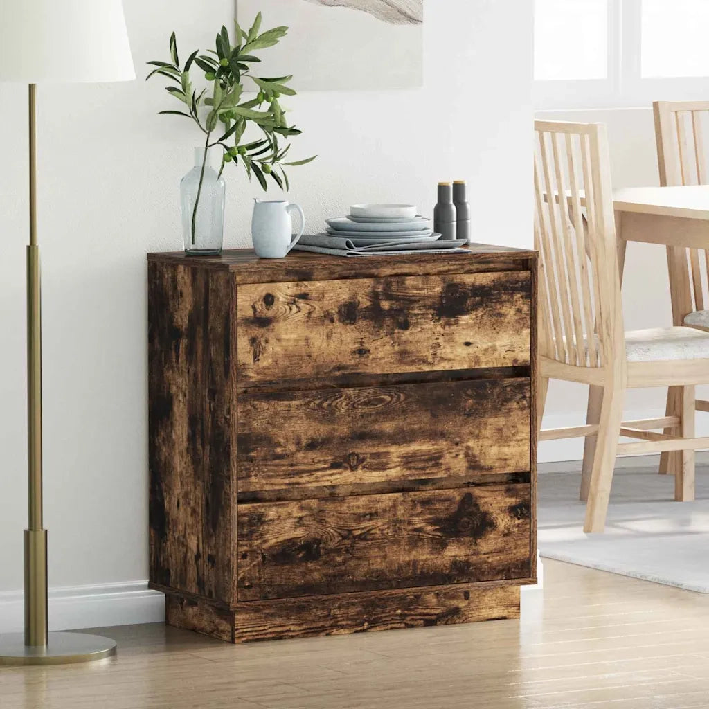 Comodino | Armadio da Notte | Mobiletto da notte con cassetto Rovere fum¨¦ 71 x 34,5 x 75 cm