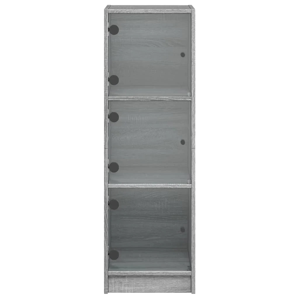 Buffet credenza cassettiera mobiletto mobile contenitore organizer per cucina soggiorno salotto con ante in vetro Sonoma 35 x 37 x 109 cm grigio 02_0030124