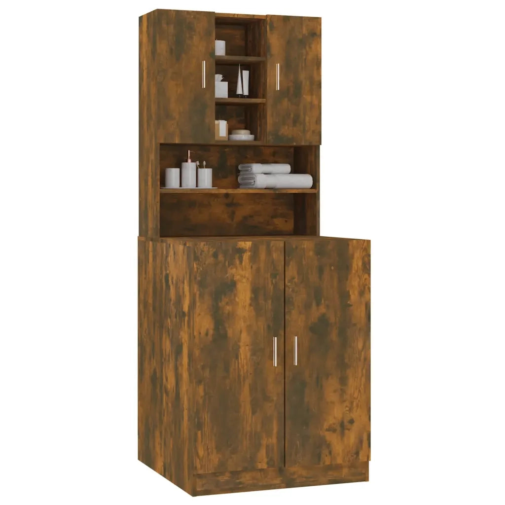 Mobile per Lavatrice Rovere Fumo in Legno Multistrato 3120182